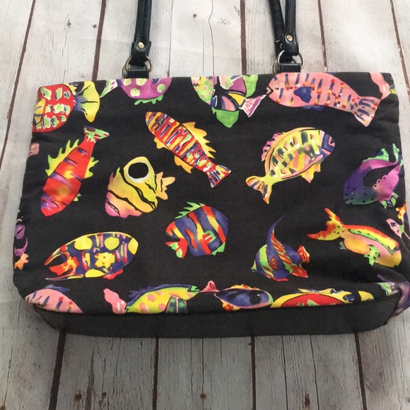 Vintage Tropical Neon Fish Tote - Picture 5 of 10